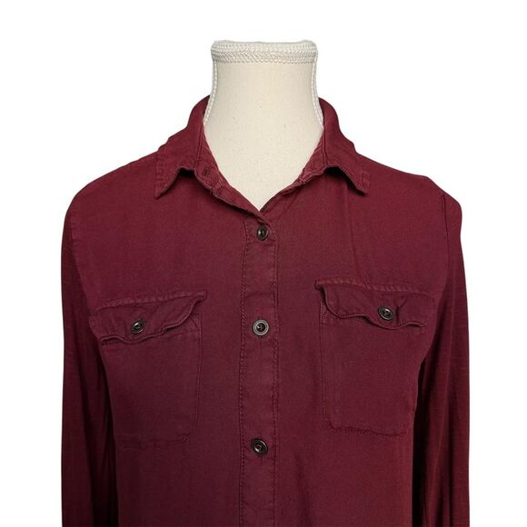 SO Burgundy Long Sleeve Blouse - Picture 2 of 6